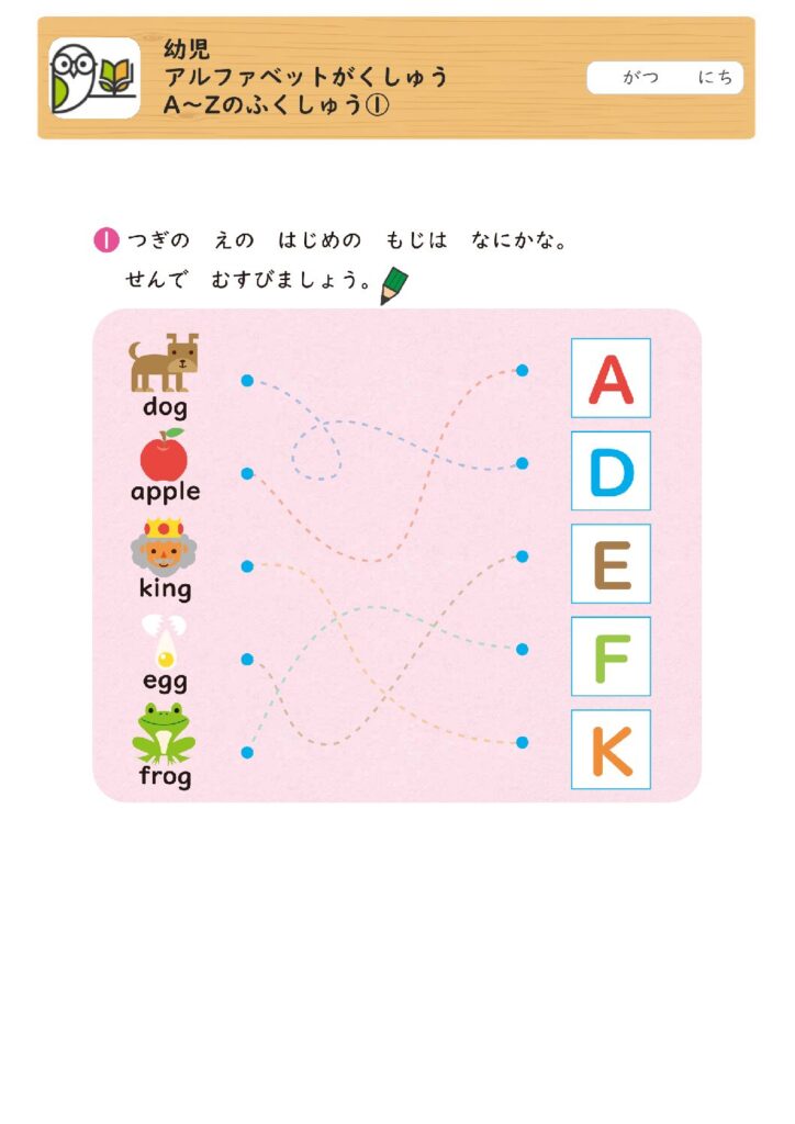 幼児
アルファベットがくしゅう
A～Zのふくしゅう①
