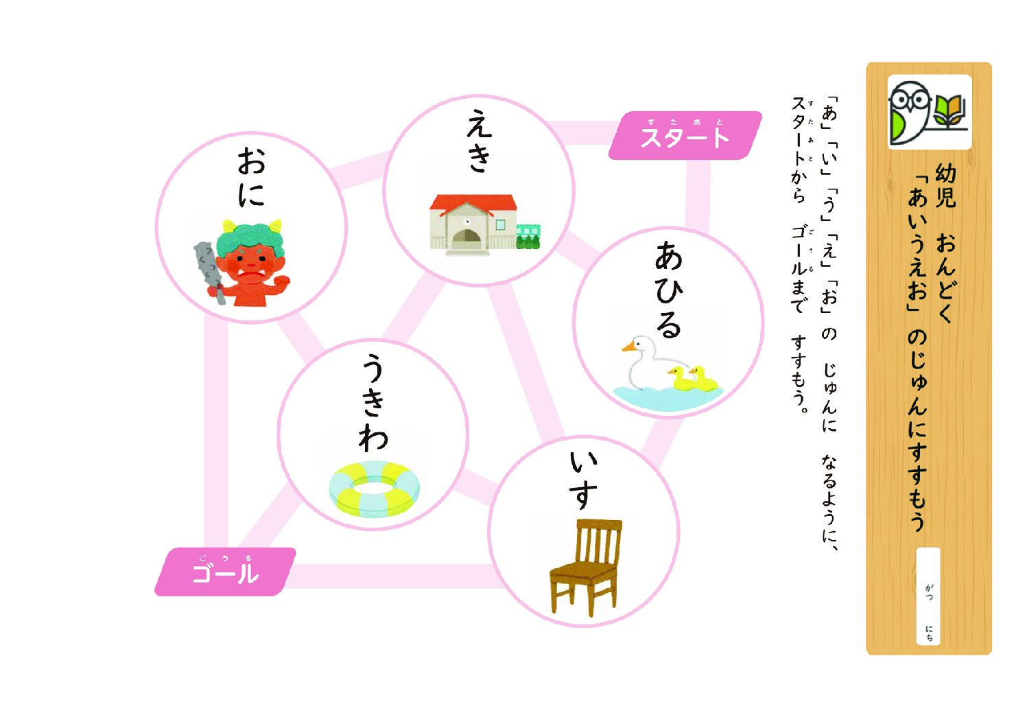 幼児 おんどく
「あいうえお」のじゅんにすすもう