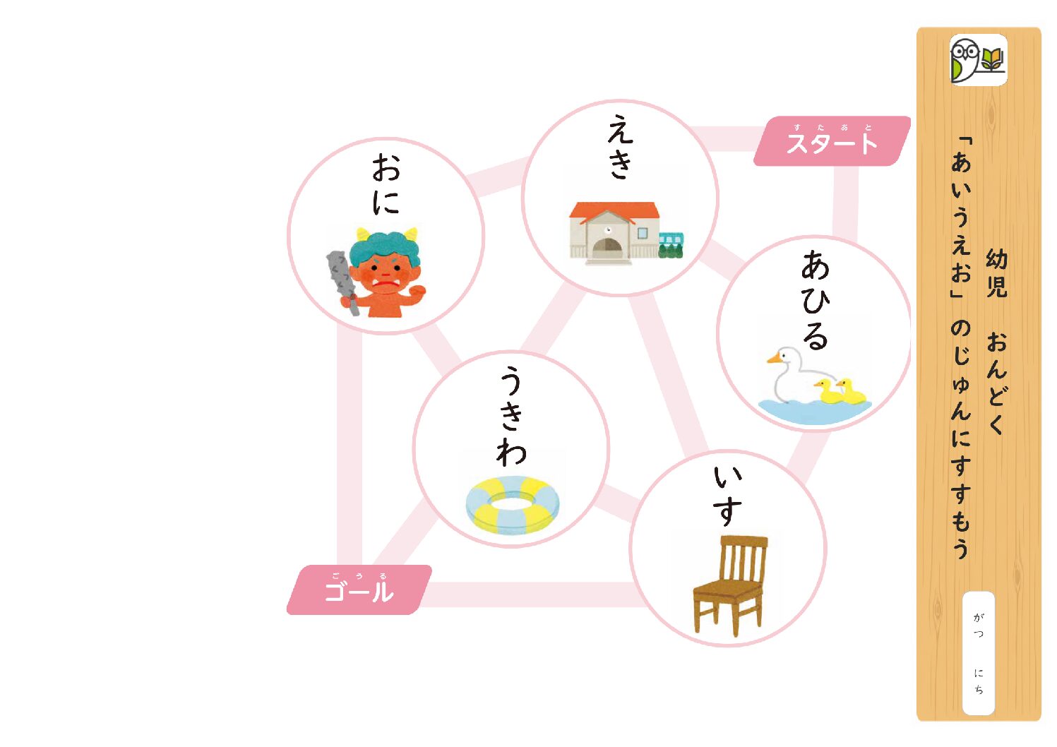 幼児 おんどく 
「あいうえお」のじゅんにすすもう