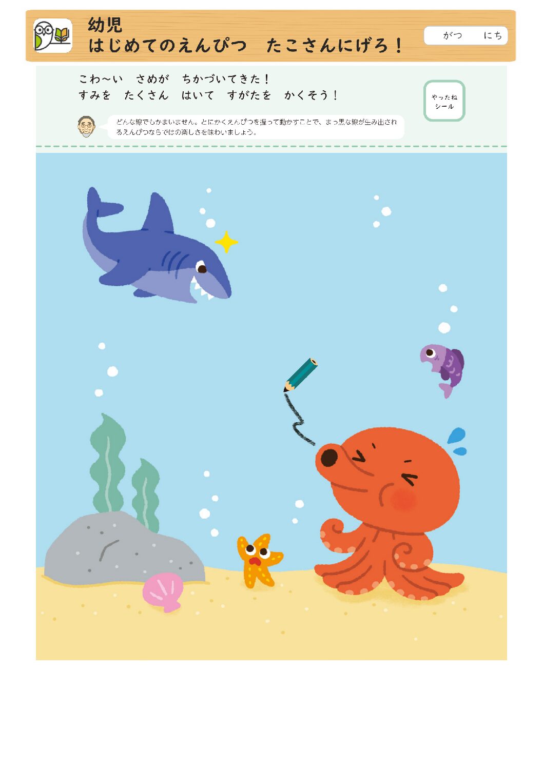 幼児 
はじめてのえんぴつ たこさんにげろ！